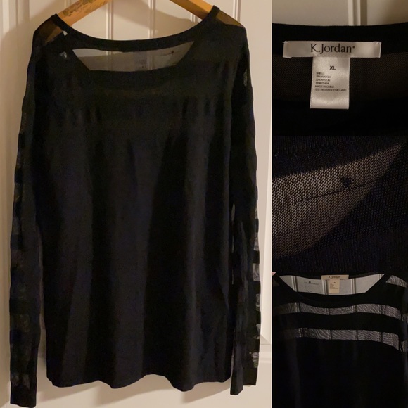 Black sweater with sheer paneling - Picture 2 of 8